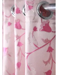 Aaradhya Creation 5Ft Curtains for Window Set of 1-Floral Printed Curtain Drapes Polyester Light Filtering Eyelet Panels for Home  Office Decor, ( 4 x 5 Feet ), Pink-thumb2