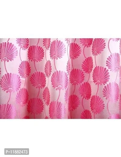 Aaradhya Creation 5Ft Window Curtains for Home Floral Printed Curtain Drapes for Home and Office Light Filtering Grommet Eyelet Panel Drapes for Living Room, Bedroom Pack of 1- ( 4 x 5 Feet ), Pink-thumb3