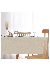 Aradhya Creation Table Cloth Textured Jute Tablecloth, Decorative Table Cover for Kitchen Dining Buffet Party, Outdoor Picnic Washable Centre Table Covers (50 x 85 Inches) Cream-thumb2