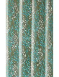 Aaradhya Creation Polyester Curtains for Window 5Ft Floral Printed Curtain Drapes||Decor Light Filtering Eyelet Curtain Drapes for Home & Office (4 x 5 Feet ) Grey & Blue-thumb2