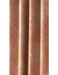 Aaradhya Creation Polyester Curtains For Window 5 Ft Pack of 1 Floral Printed Curtain Drapes For Home & Office Decor Light Filtering Eyelet Curtain Drapes For Living Room,Bedroom-( 4 x 5 Feet ) Orange-thumb2