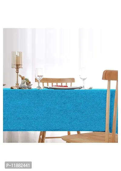 Aradhya Creation Table Cloth Textured Jute Tablecloth, Decorative Table Cover for Kitchen Dining Buffet Party, Outdoor Picnic Washable Centre Table Covers (50 x 85 Inches) Blue-thumb3