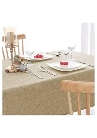 Aradhya Creation Table Cloth Textured Jute Tablecloth, Decorative Table Cover for Kitchen Dining Buffet Party, Outdoor Picnic Washable Centre Table Covers (50 x 110 Inches) Beige-thumb1