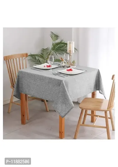 Aradhya Creation Table Cloth Textured Jute Tablecloth, Decorative Table Cover for Kitchen Dining Buffet Party, Outdoor Picnic Washable Centre Table Covers (50 x 85 Inches) Grey