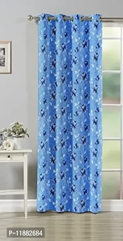 Aaradhya Creation 3D Digital Printed Curtain Drapes for Window 5Ft, 1 Piece Polyester Curtains for Home Office Decor, Decorative Themed Panels for Living Room Bedroom Hall (4x5 Feet ) Blue Flower