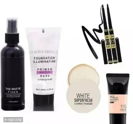 Natural Beauty Combo Fxr + Primer+Compct + 2Kjl + Foundation