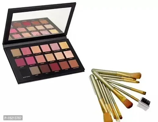 Natural Combo Of Rose Gold Remastered 18 Multicolor Eye Shadow With Makeup 12 Pc Brush Set (2 Items In The Set)