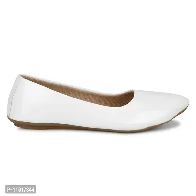 Dhairya Collection Ladies Flat Pointed Official Belly White-thumb5