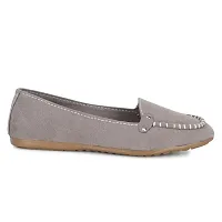 Dhairya Collection Women's Flat Latest Suede Loafer Bellies (Grey, Numeric_7)-thumb4