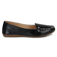 Dhairya Collection Ladies Latest Stylish Flat Loafer Shoe Bellies for Women Black-thumb4