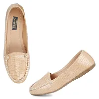 Dhairya Collection Ladies Latest Stylish Flat Loafer Shoe Bellies for Women (Tan, Numeric_4)-thumb2