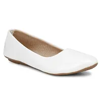 Dhairya Collection Ladies Flat Pointed Official Belly White-thumb3