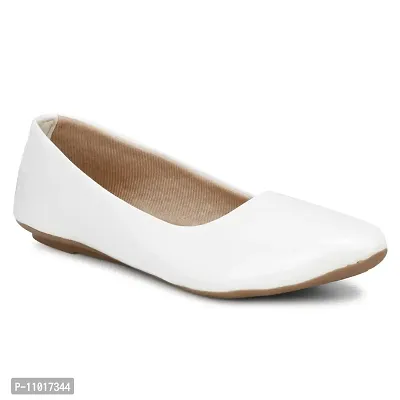 Dhairya Collection Ladies Flat Pointed Official Belly White-thumb4