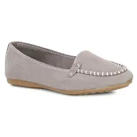 Dhairya Collection Women's Flat Latest Suede Loafer Bellies (Grey, Numeric_7)-thumb3