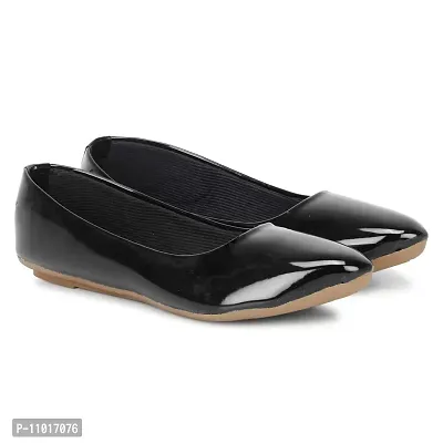 Dhairya Collection Ladies Flat Pointed Official Belly Black-thumb0