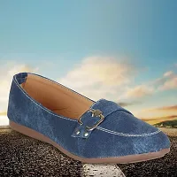 Dhairya Collection Ladies Flat Jeans Bukal Belly Blue-thumb4