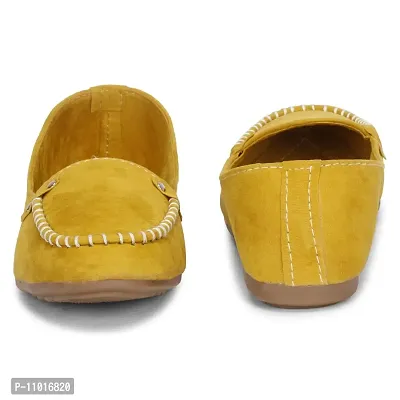 Dhairya Collection Women's Presents Ladies Flat Suede Loafer Bellies (Yellow, Numeric_8)-thumb4