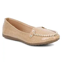 Dhairya Collection Ladies Latest Stylish Flat Loafer Shoe Bellies for Women (Tan, Numeric_4)-thumb3
