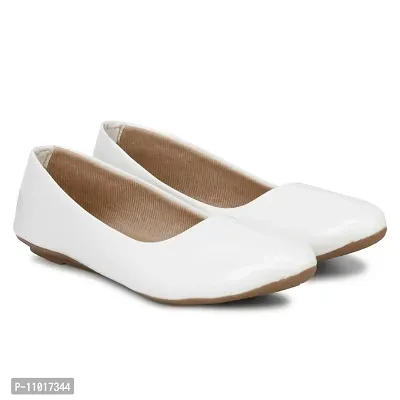 Dhairya Collection Ladies Flat Pointed Official Belly White