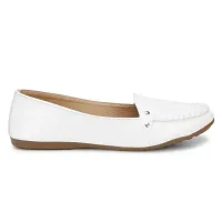 Dhairya Collection Ladies Latest Stylish Flat Loafer Shoe Bellies for Women White-thumb4