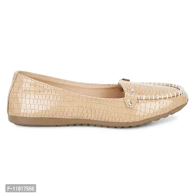 Dhairya Collection Ladies Latest Stylish Flat Loafer Shoe Bellies for Women (Tan, Numeric_4)-thumb5