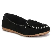 Dhairya Collection Presents Women's Flat Suede Loafer Bellies (Black, 4 UK)-thumb4
