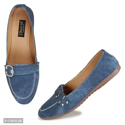 Dhairya Collection Ladies Flat Jeans Bukal Belly Blue-thumb2