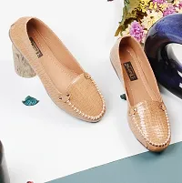 Dhairya Collection Ladies Latest Stylish Flat Loafer Shoe Bellies for Women (Tan, Numeric_4)-thumb1