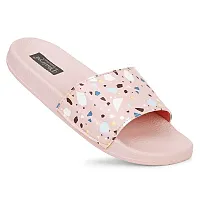 Dhairya Collection Women's Stylish Marble Design Slipper (Pink, 4)-thumb1