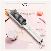 Electric Heating Hair Styling Straightener And Curler Comb Brush For Men and Women (White Colour)-thumb1