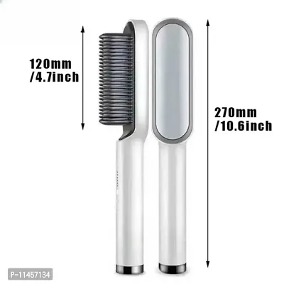 Electric Heating Hair Styling Straightener And Curler Comb Brush For Men and Women (White Colour)-thumb4