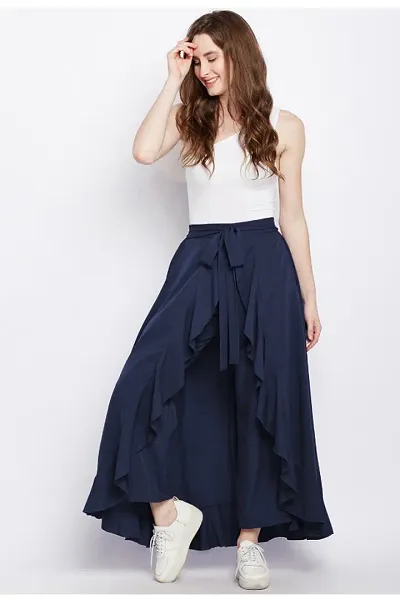 Trendy Attractive Crepe Stitched Skirt Palazzo