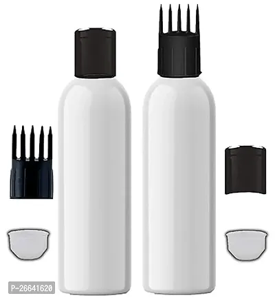 Clenom Multipurpose Hair Root Applicator White Bottle With Comb Cap, Inner Plug And Cap 100ml - Pack Of 2-thumb0