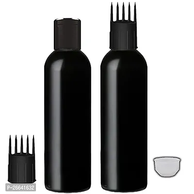 Clenom Multipurpose Hair Root Applicator Black Bottle With Comb Cap, Inner Plug And Cap 100ml - Pack Of 2