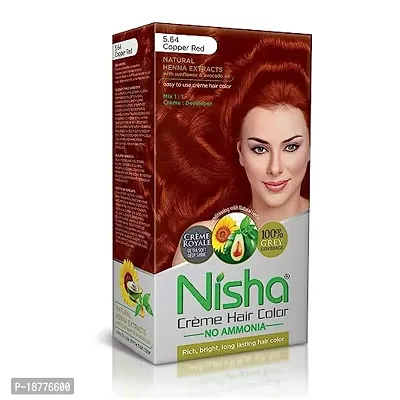 Nisha Cream Hair Color Hair Highlighting Kit Hair Colour For Unisex 60Ml60G18Ml - Copper Red-thumb0