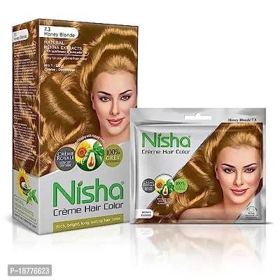 Nisha Creme Hair Color Combo Pack Of Honey Blonde 150Gm Jumbo  40Gm Sachet Pack hellip;-thumb0