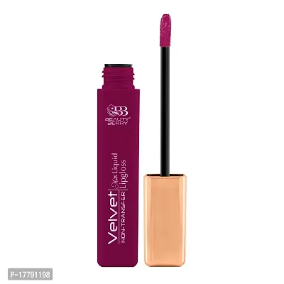 Beauty Berry Velvet Non Transfer Liquid Lipstick for Women (Pearly Magenta)-thumb3