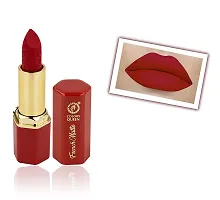 Colors Queen French Matte Lipstick (Rich Red) With Soft Kajal-thumb1