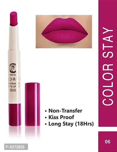 Colors Queen Non Transfer Long Lasting Matte Lipstick (Magenta)_With Lip Pencil-thumb2