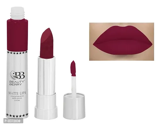 Beauty Berry Matte Lips 2 IN 1 Long Lasting Gloss Matte Lipstick (Rich maroon)