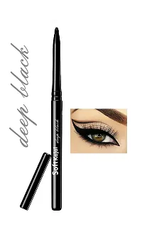 Colors Queen Smudge Proof Deep Black Soft Kajal With Shimmer Glitter Eyeliner (Steel Grey) Pack of 2-thumb1