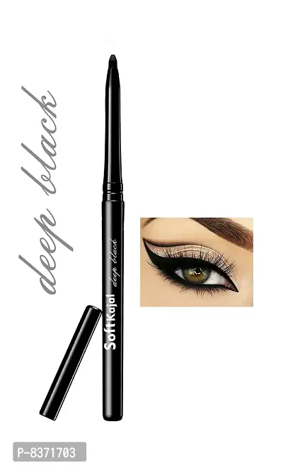 Colors Queen Smudge Proof Deep Black Soft Kajal With Shimmer Glitter Eyeliner (Steel Grey) Pack of 2-thumb2