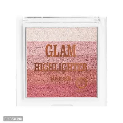 Classic Glam Highlighter For Face Makeup | Highly Pigmented Powder Highlighter Makeup | Multi Color Face Highlighter Palette - Shade- 6, 12G-thumb3