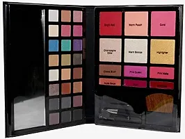 COLORS QUEEN Professional Face Flawless Eye Shadow, Blush, Lip-gloss and Bronze Highlighter with Brush Set and Leather Case-thumb2