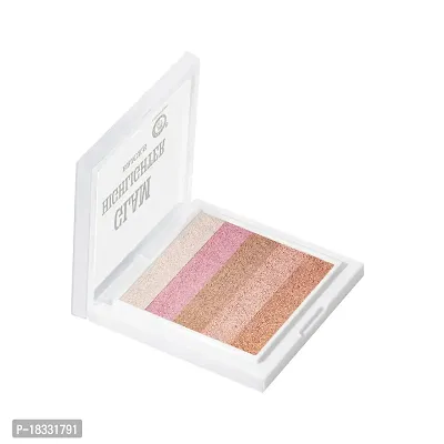 Classic Glam Highlighter For Face Makeup |Highly Pigmented Powder Highlighter Makeup | Multi Color Face Highlighter Palette - Shade- 7, 12G-thumb2