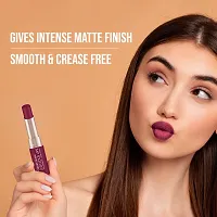 Colors Queen Luscious Lips - Non Transfer Creamy Matte Lipstick Highly Pigmented with Smooth Application Long Lasting Lipstick Waterproof Smudge Proof Lipstick for Women (Cranberry - 3.5g)-thumb2