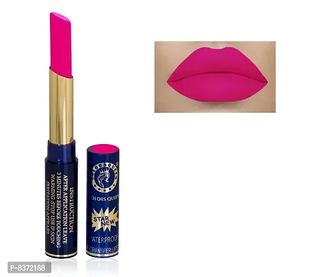 Colors Queen Non Transfer Long Lasting Matte Lipstick (Magenta) With Lip Balm-thumb0