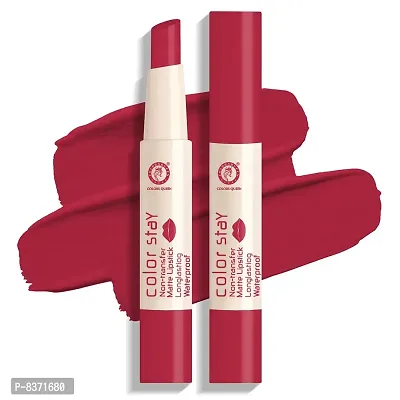 Colors Queen Kiss Proof Non Transfer Matte Lipsticks (Rich Red)-thumb0