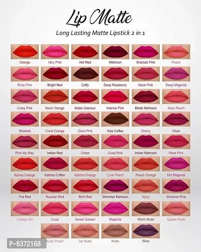 Colors Queen Lip Matte 2in1 Lipstick (Peach, 8.00g)-thumb4