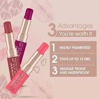 Colors Queen Luscious Lips - Non Transfer Creamy Matte Lipstick Highly Pigmented with Smooth Application Long Lasting Lipstick Waterproof Smudge Proof Lipstick for Women (Dusty Pink - 3.5g)-thumb4